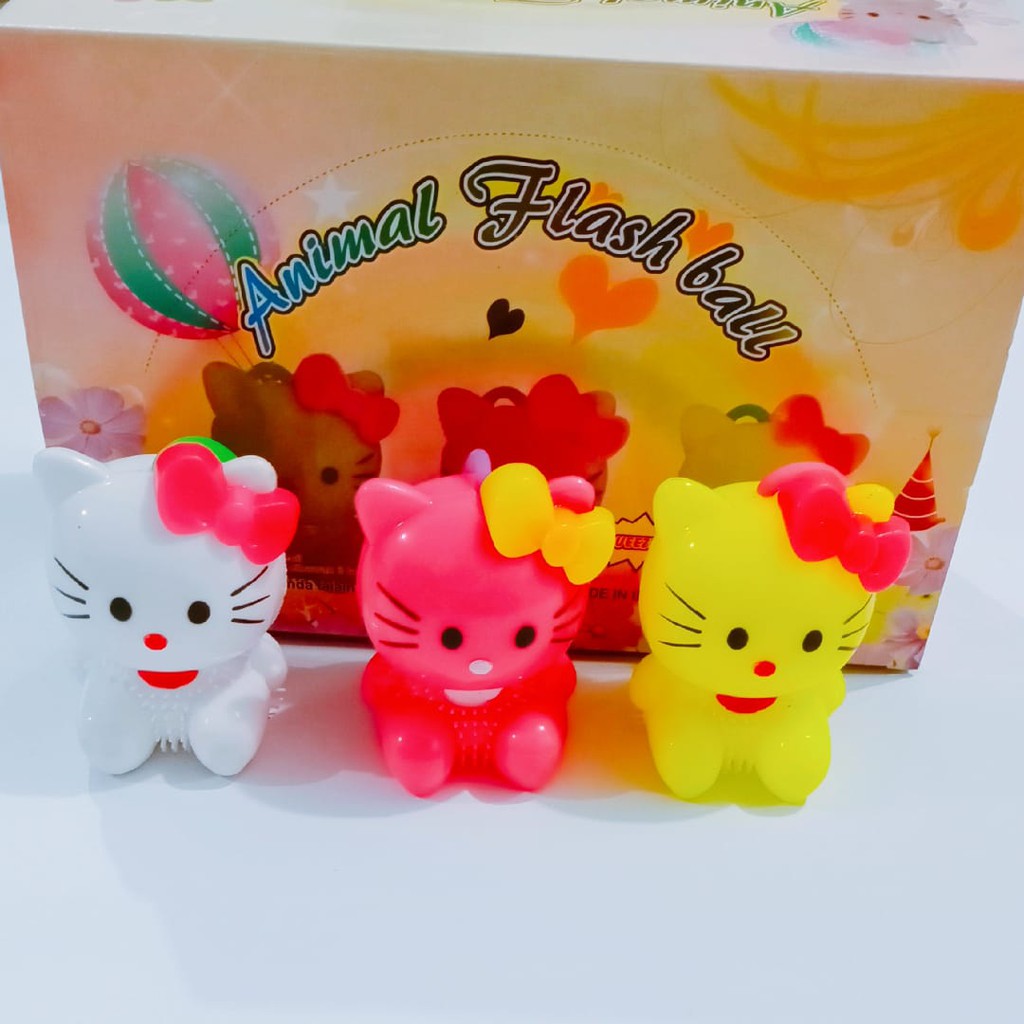 Mainan boneka hello kitty dengan lampu led bersuara