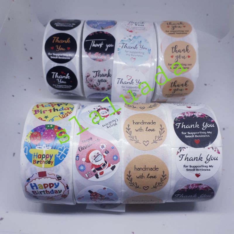 

SALE STICKER LABEL THANK YOU 100 PCS/LABEL MERRY CRISTMAS/STICKER HAND MADE/HAPPY BRITHDAY/SlaluAda_777