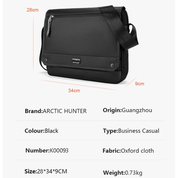 Tas Selempang Arctic Hunter K00093 Jinjing Kerja Bisnis Laptop 14