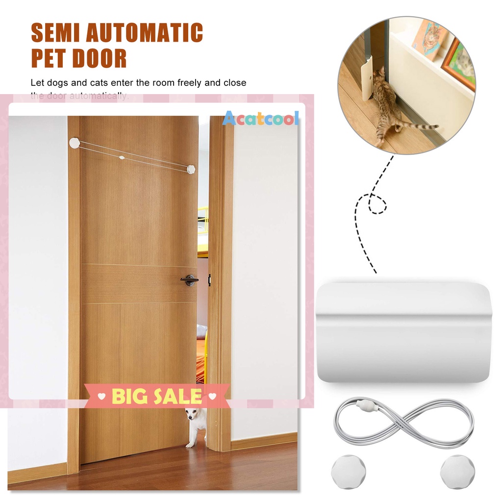 Semi-Automatic Door for Dogs and Cats Cat Dog Entrance/Exit Auto Lockable