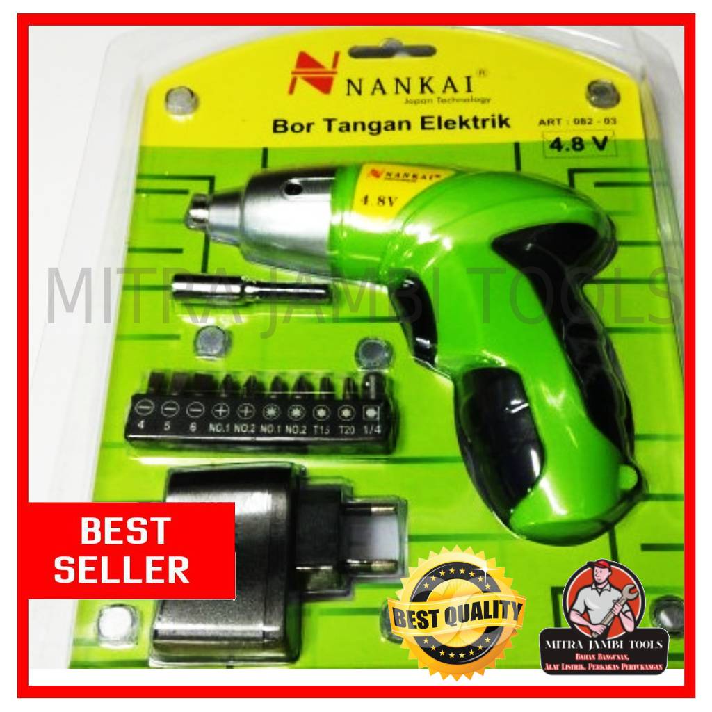 MESIN BOR CAS 4,8 VOLT BONUS 10 PCS JENIS MATA OBENG