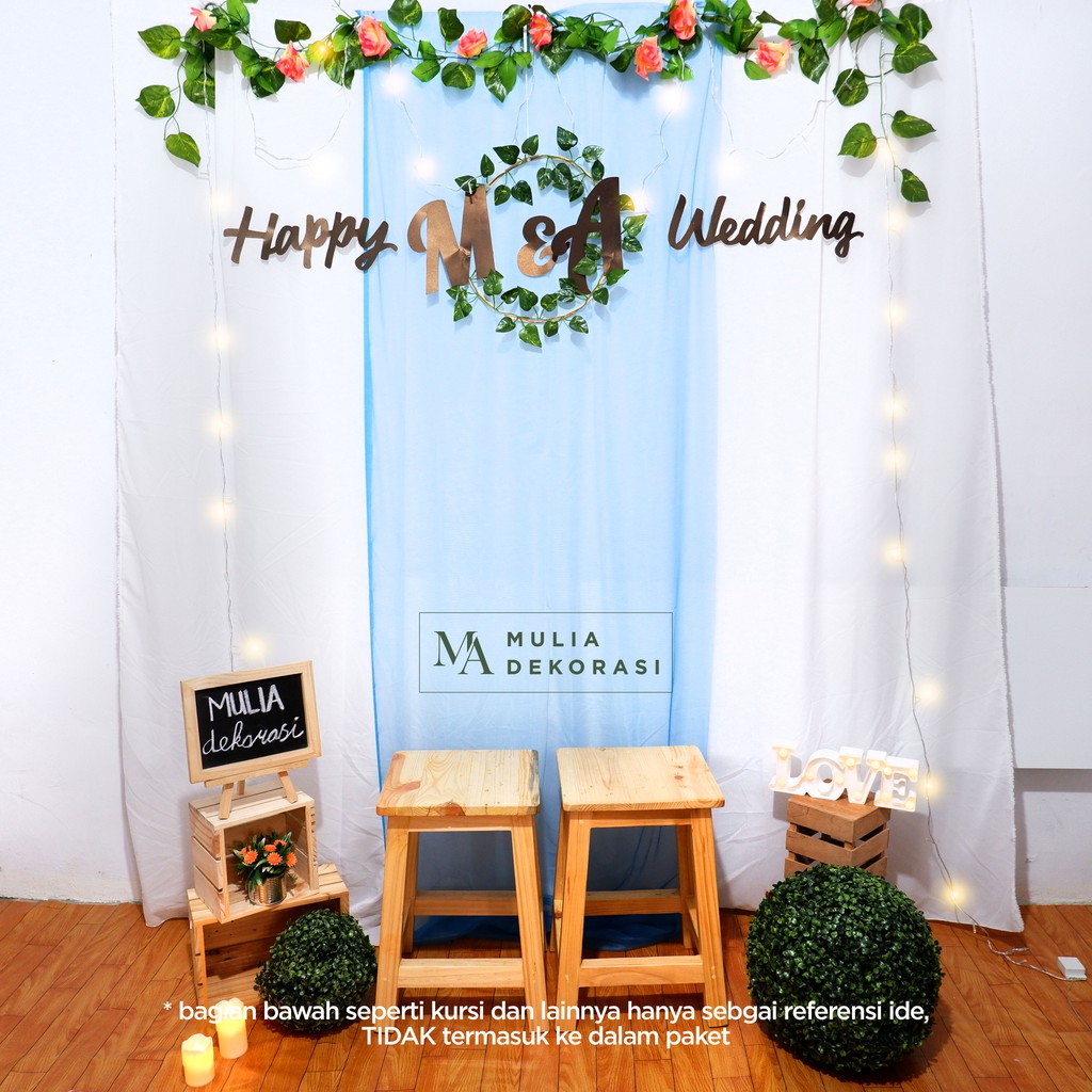 Dekorasi Lamaran Tunangan Backdrop Nikahan PhotoBooth DIY Akad Nikah Aqiqah Khitan Paket Mulia D E