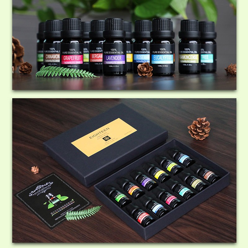 10ml x 6pcs Eighteen Pure Essential Fragrance Oils Aromatherapy Diffuser