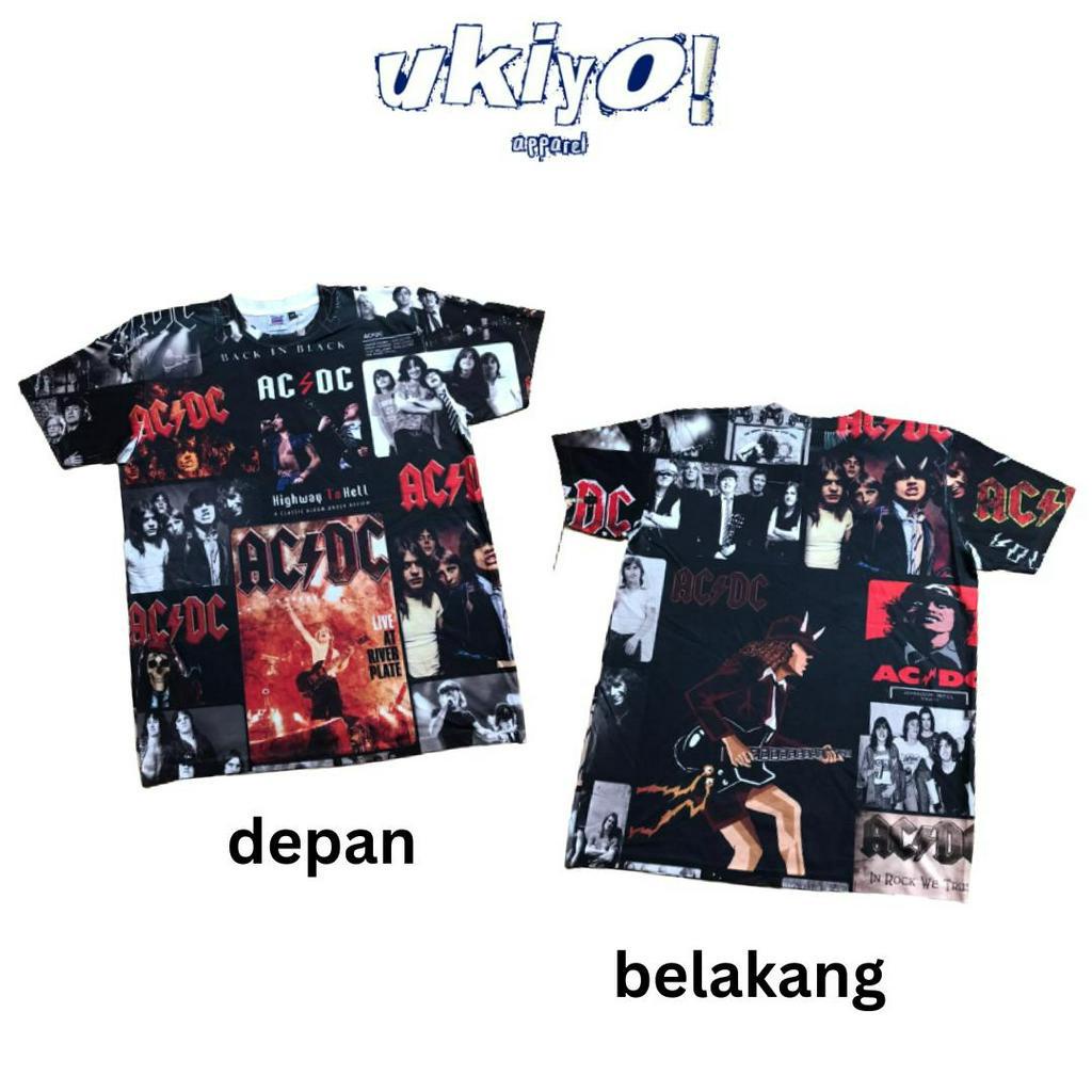 KAOS TAG THAILAND ACDC COLLAGE AOP (ALL OF PRINT) | KAOS MUSIK MUSIC FULLPRINT FULL PRINT T-SHIRT | 