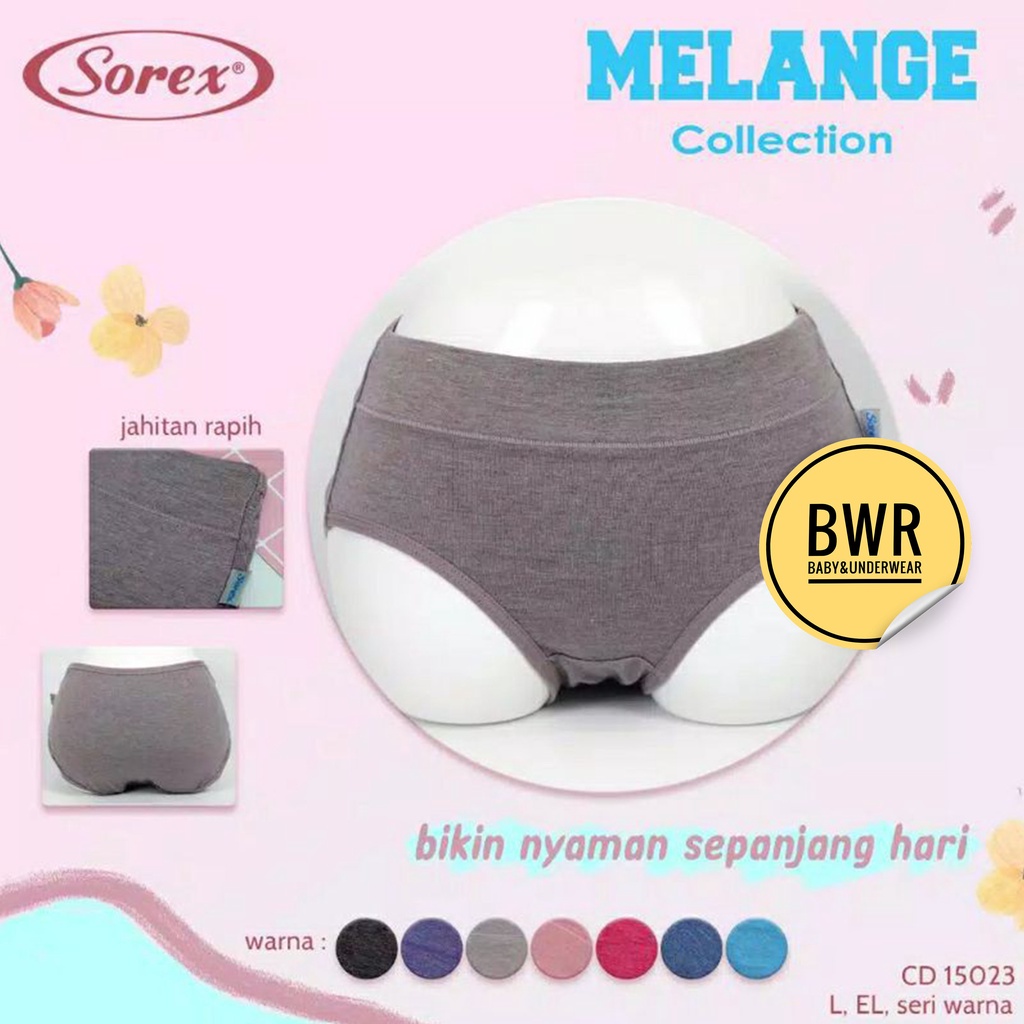 CD Sorex 15023 Midi Basic | Celana Dalam Wanita Dewasa Motif Melange | Bwr