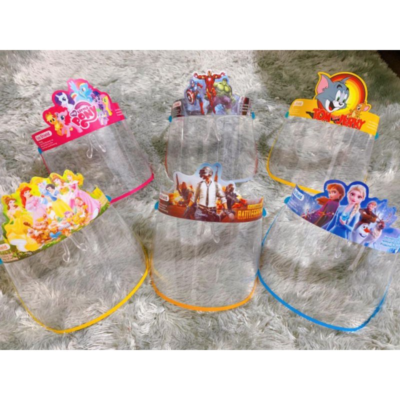 FACESHIELD KACAMATA ANAK/FACE SHIELD KARAKTER ANAK IMPORT 6 MOTIF