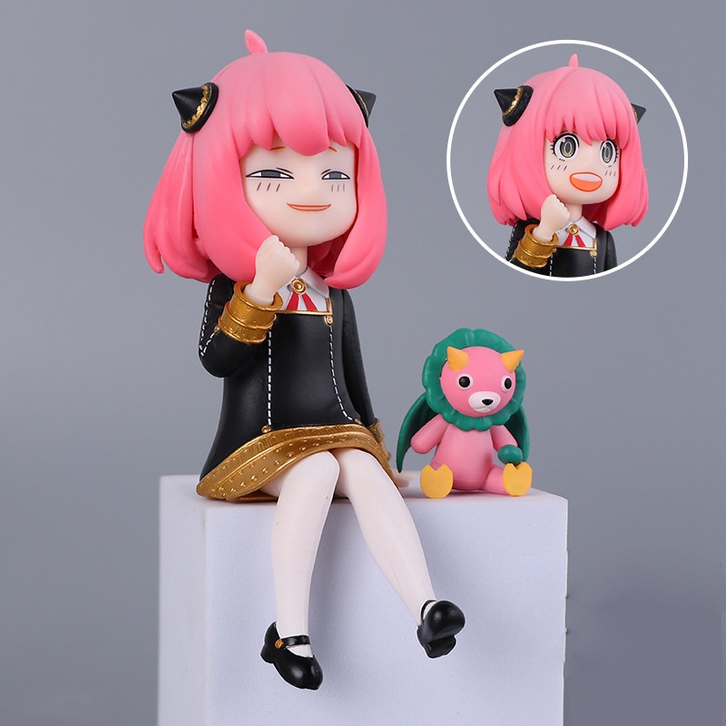 Spy X FAMILY Anya Forger Mainan Action Figure Model Kepala Dapat Diganti Bahan PVC Untuk Koleksi