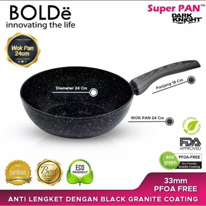 WOK ( WAJAN ) 24 cm, BLACK DARK KNIGHT Original BOLDe