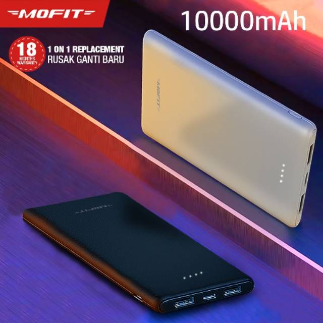 Powerbank MOFIT M11 10.000mAh + Fast Charge 2.4 AReal Capacity