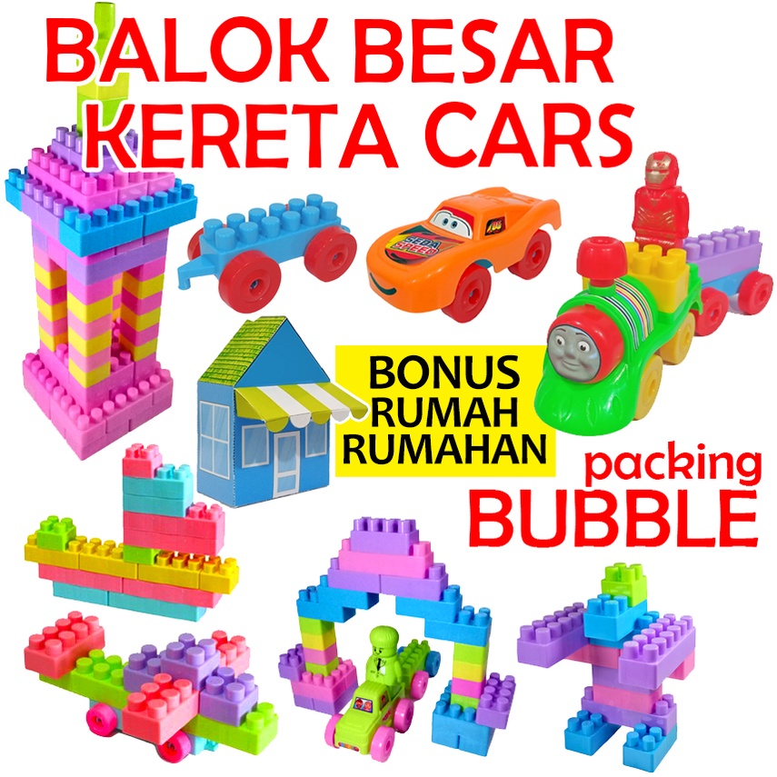 Mainan Lego Anak Laki Laki Mainan Balok Susun Besar BONUS RUMAH RUMAHAN