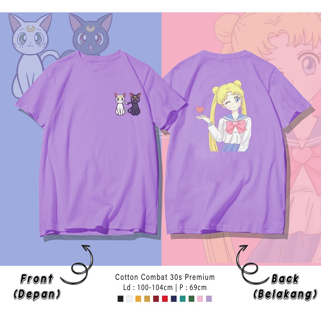 SHAILOR MOON  / TERMURAH BAJU KAOS KATUN WANITA/ PRIA UNISEX LENGAN PENDEK / TUMBLR TEE