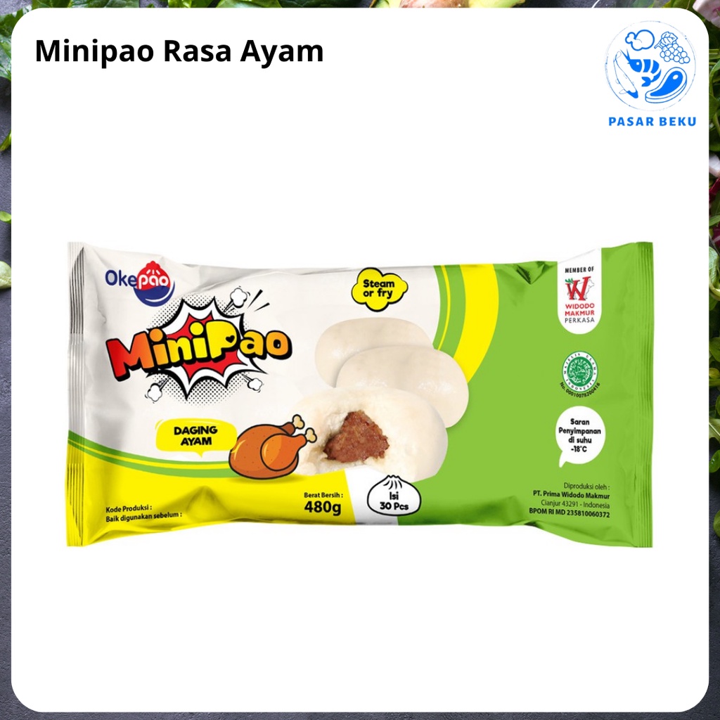 

(Khusus AREA SUMBAR) Minipao Okepao Rasa Daging Ayam 500 Gram Pao Kukus Goreng Frozen Food Padang
