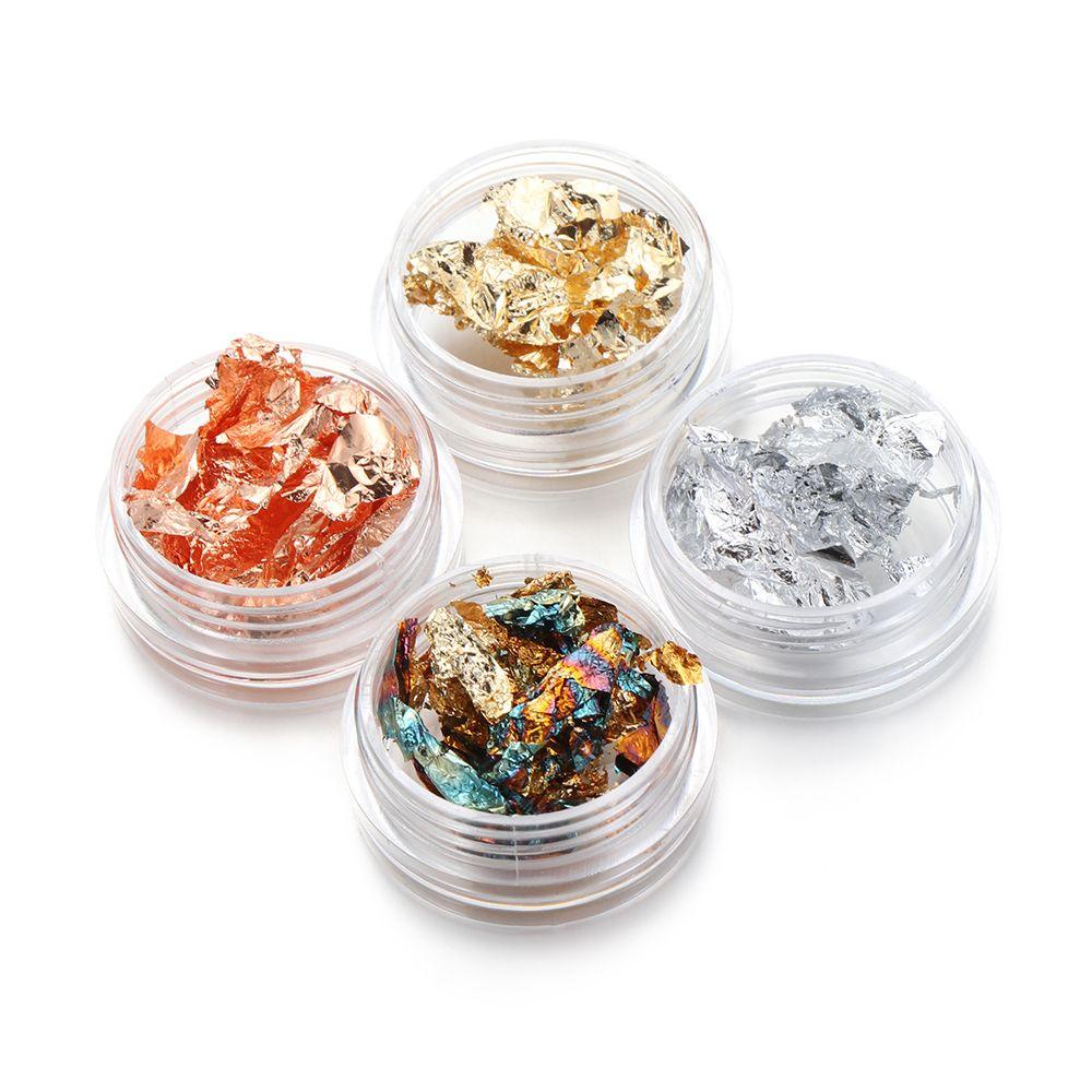 Preva 12PCS Gold Leaf Flake DIY Kerajinan Sequin Art Dekorasi Gilding Decor Filling Bahan Resin Cetakan Tambalan