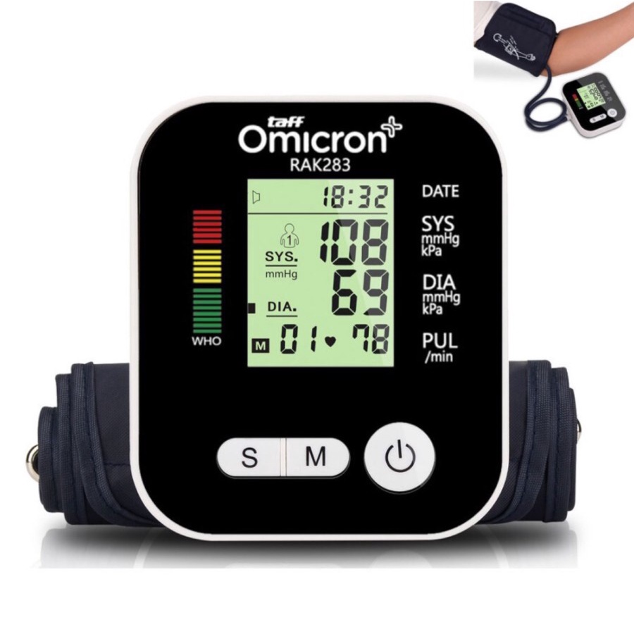 Tensimeter Digital Black Premium Cek Tekanan Darah - Taff Omicron Hitam