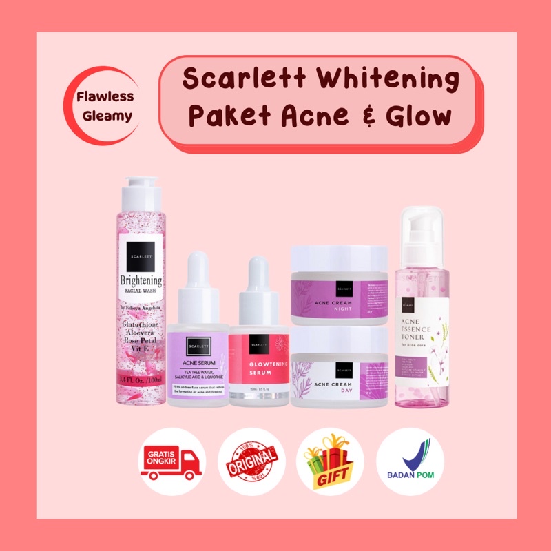 SCARLETT WHITENING Paket Acne and Glow 6 item