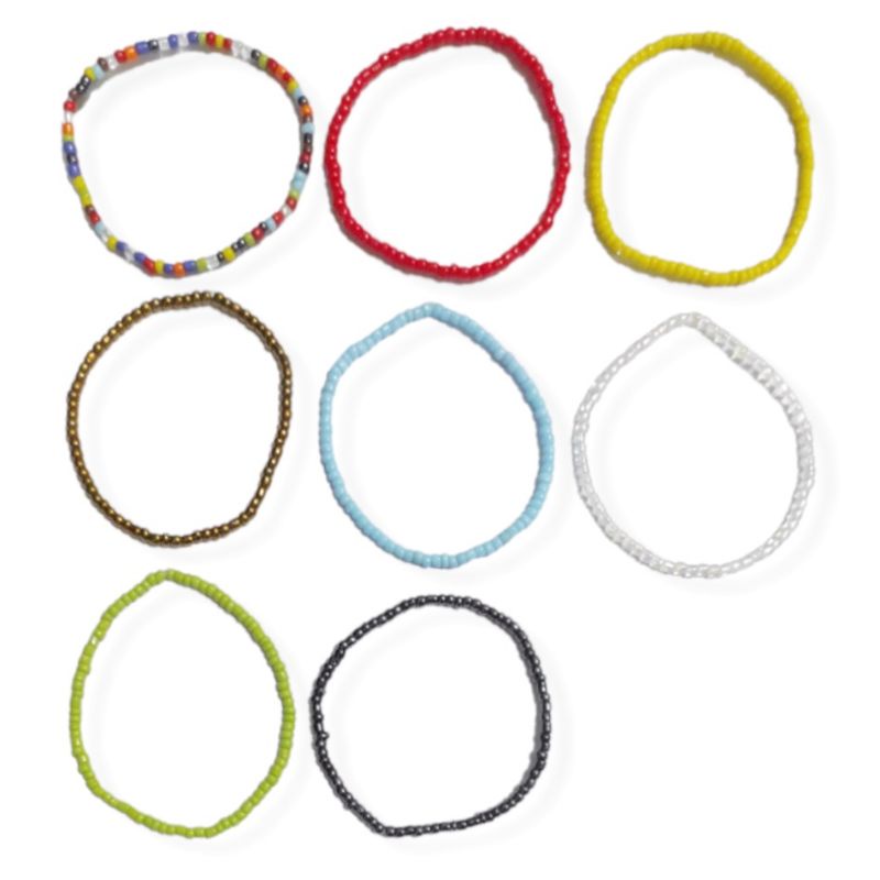 Gelang Beads Elastis Bohemian Polos Elastic Bracelet Boho Style Colorful Warna Warni