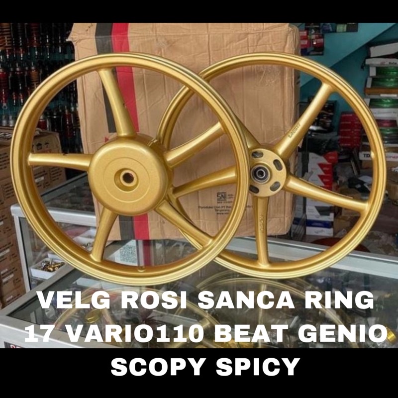 VELG PELG ROSI MODEL RCB HONDA MATIC RING 17 VARIO 110 BEAT SCOOPY GENIO SCOPY VARIO 125 150 UKURAN 