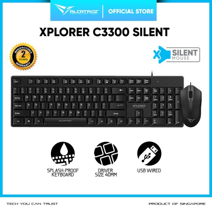 Alcatroz Xplorer C3300 Keyboard Mouse Combo untuk Home &amp; Office Spill