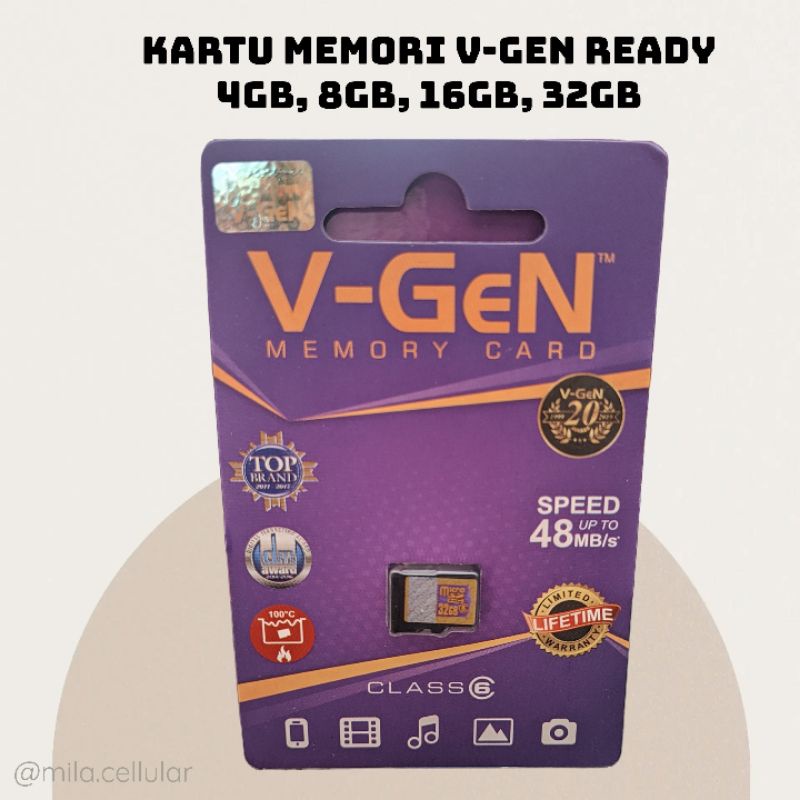 Kartu Memori VGEN 4gb, 8gb, 16gb, 32gb