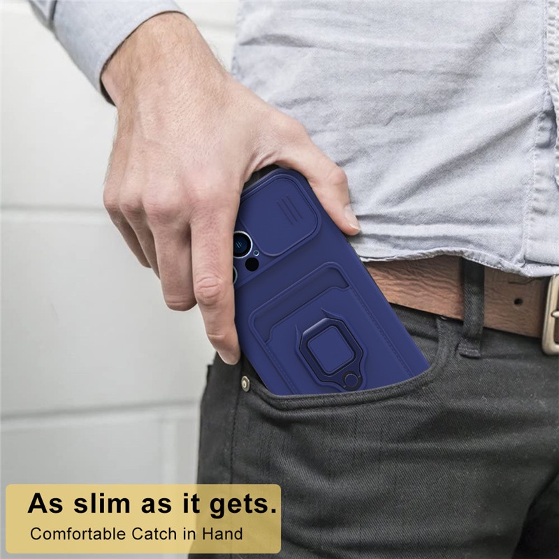 Case Bahan Silikon Dengan Ring Holder Magnetik Untuk iPhone 13 Pro Max 12 11 XR XS X SE 6 7 8 Plus