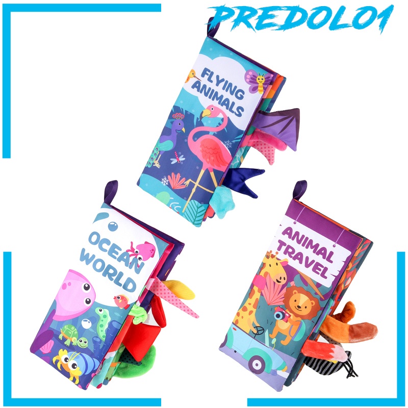 [PREDOLO1] Baby Soft Book Animal Rustling Sound Learning Teething Toy