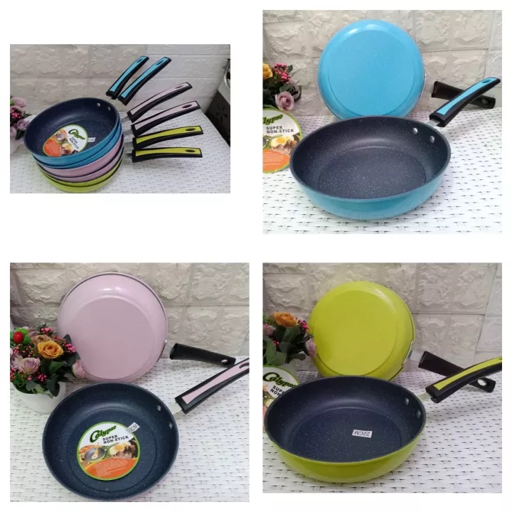 Frypan Teflon Anti Lengket Lapis Keramik 24cm / wajan penggorengan teflon anti lengket telur ikan goreng telor mata sapi kulit lumpia kebab roti cannai maryam