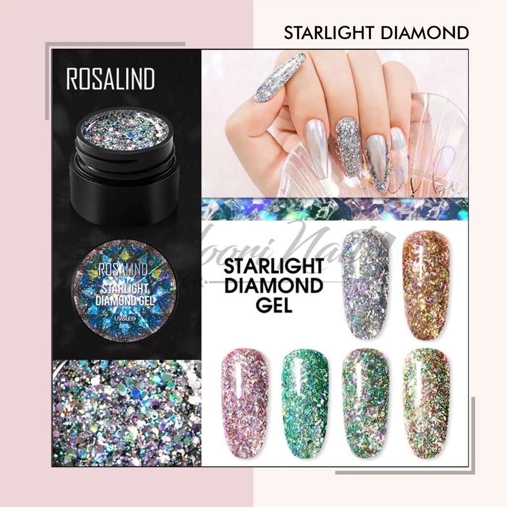 Rosalind Starlight Diamond Gel 5ml Kutek Gel UV Gel Nail Polish