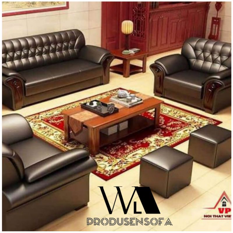 Sofa Model 311 Seater Sofa Kulit Mewah Elegant Sofa Tamu Kualitas Terbaik Sofa Kulit Coklat