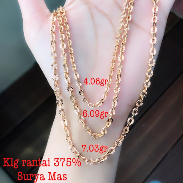 Kalung rantai dewasa emas 375%