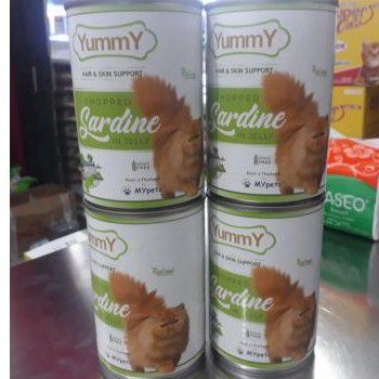 makanan basah kucing kaleng Yummy Cat Sardine and Jelly 400g