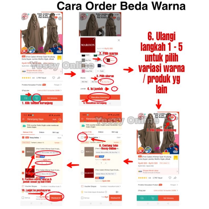 (Free Cadar) Khimar Syari Krudung Extra Super Jumbo Wolfis Hijab Jilbab Instan Kerudung Instant-3