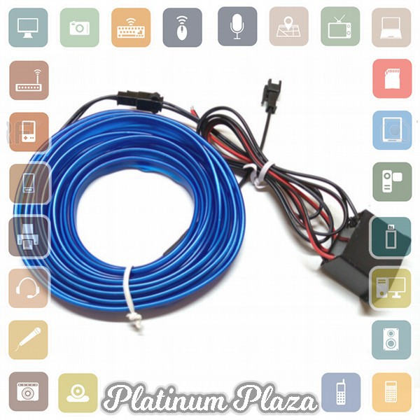 Seametal Lampu Interior Mobil LED Neon 3 Meter + 12V Inverter - TB3`JFE70O- Blue