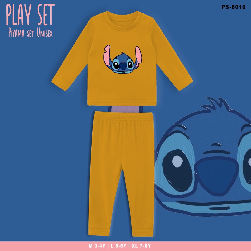 PLAYSET PAJAMAS ANAK BERGAMBAR STITCH / BAJU TIDUR ANAK SET / TERMURAH