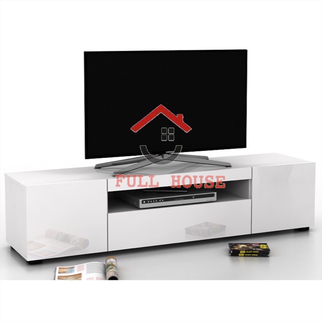 Meja tv rak tv buffet tv putih white glossy prodesign