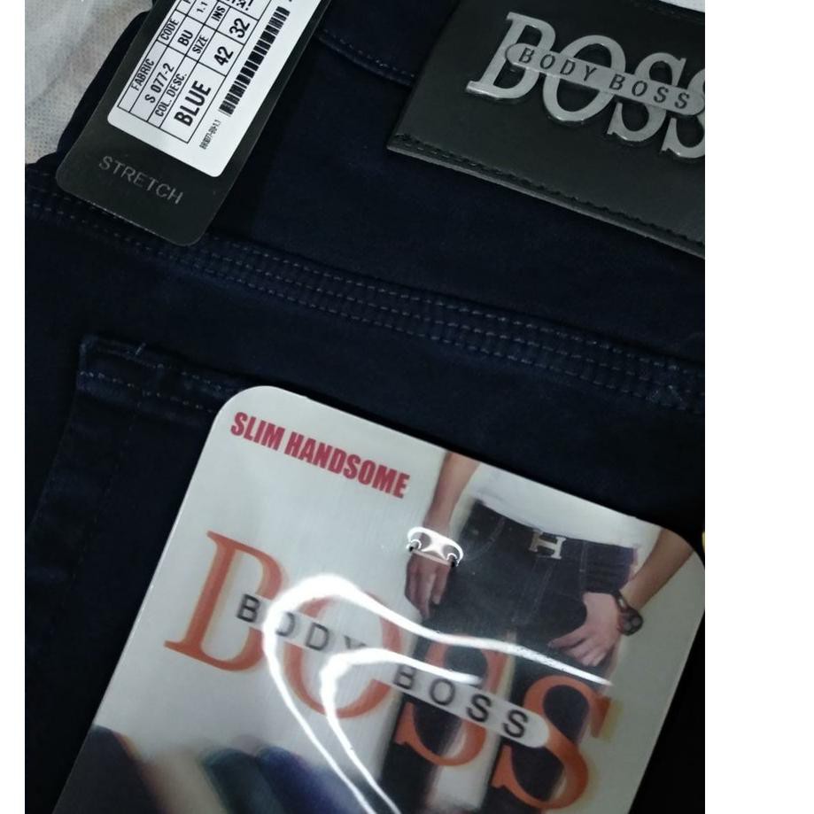 RIM459 Celana Jeans Jumbo 40-54 Over Size Model Reguler Panjang Pria Body Boss Soft Tebal Stretch .,