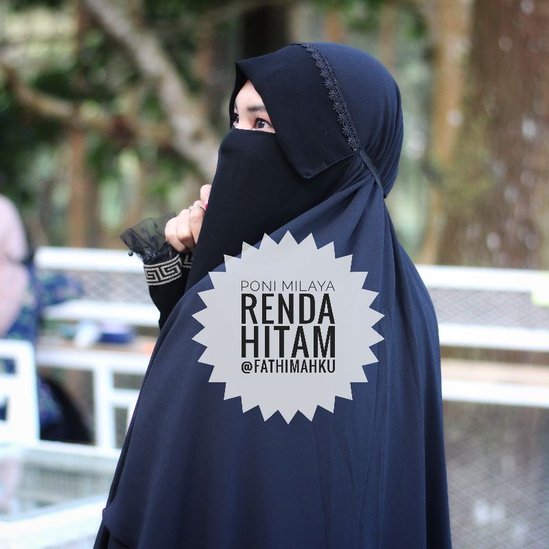 Cadar Milaya Poni Renda Niqab Couple Ibu dan Anak Sifon silky Terbaru Murah