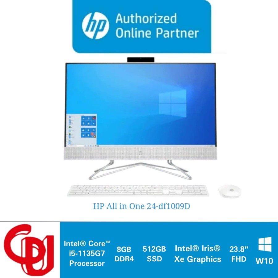 HP PC AIO 24-df1009D i5-1135G7 8GB 512GB SSD 23.8" FHD Win 10 Home