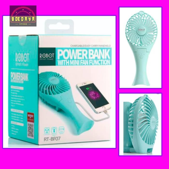 KIPAS ANGIN MINI PORTABLE ROBOT POWER BANK KIPAS PORTEBEL ROBOT MURAH