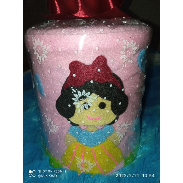 prakarya celengan flanel dan kaleng