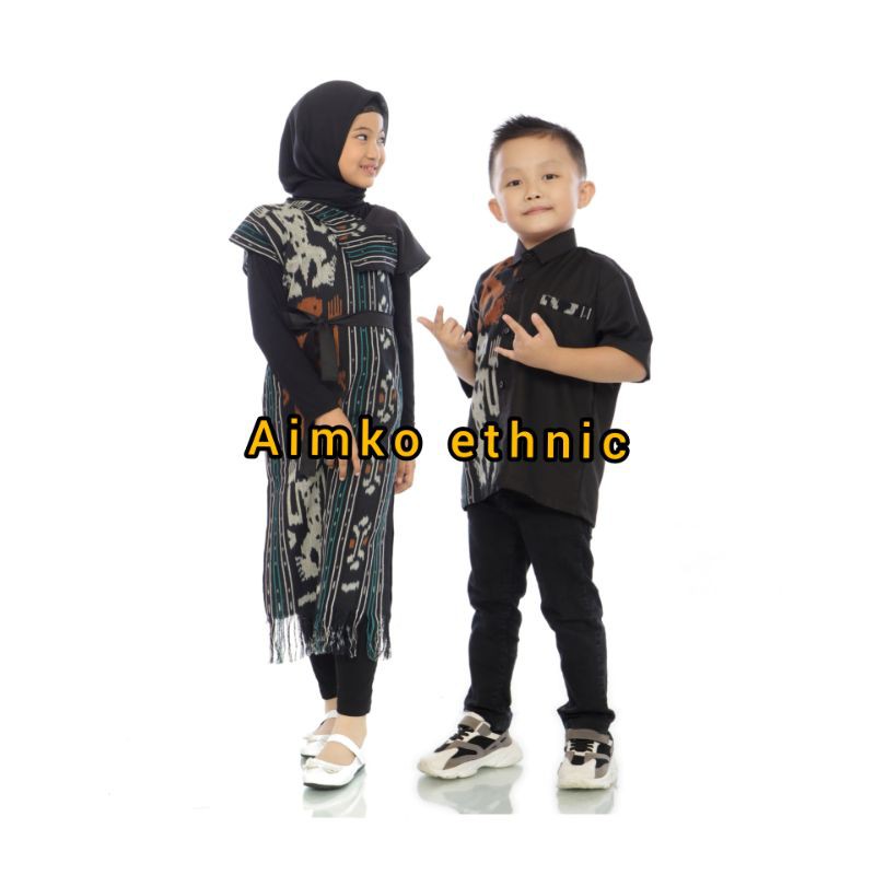 couple anak baju anak couple baju tenun anak baju etnik anak dress tenun anak kemeja tenun anak