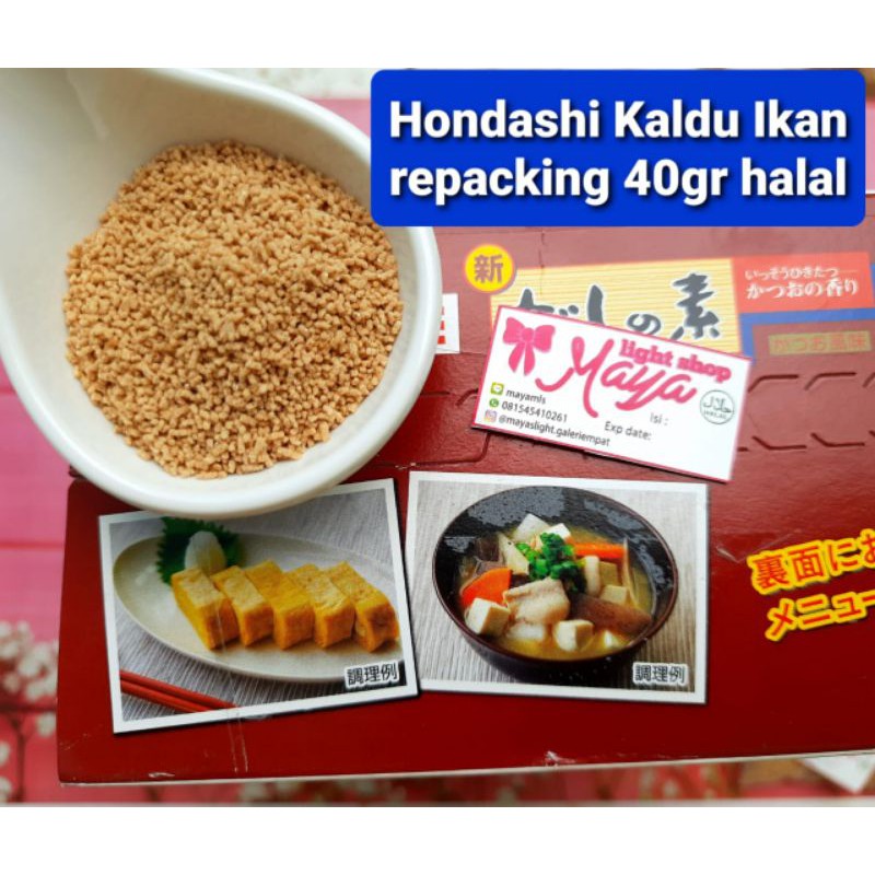 kaldu ikan 40gr hondashi marutomo dashi dashinomoto halal bubuk penyedap ikan cakalang bonito katsuo miso soup