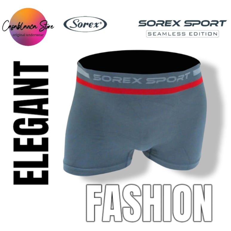 CELANA DALAM PRIA SOREX SPORT ART. M3804 SEAMLESS EDITION BOXER KARET RAJUT 1 BOX ISI 2 PCS