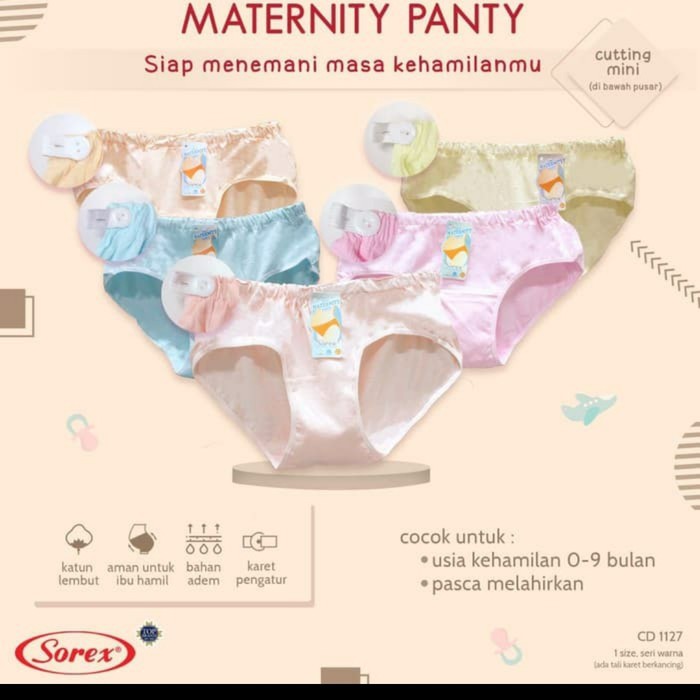 Celana dalam ibu hamil Sorex 1127 sorex 1128 1132 mentaribbshop maternity panty cd bumil pasca melah