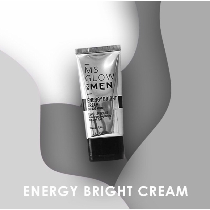 MS Glow For Men Energy Bright Cream GIRLSNEED77 Krim Siang Malam Perawatam Pelembab Wajah