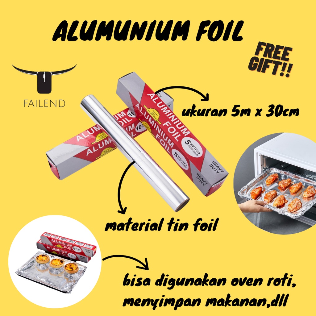 Alumunium Foil Food Grade Barbecue Tin baking tools 5 Meter