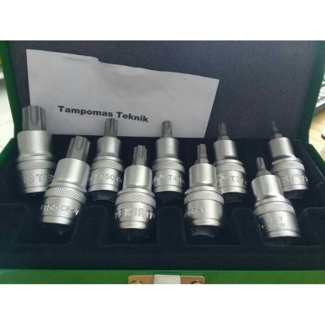 Mata Sok L Bintang Tekiro 9 Pcs Starbit Socket Kunci sok L Bintang Kunci L Bintang Tekiro model Sok