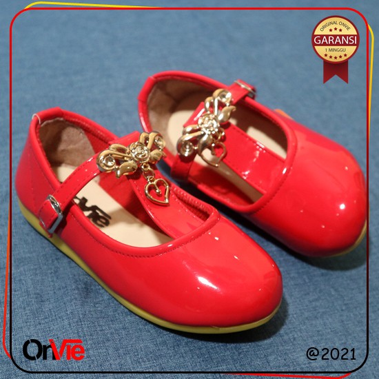 Sepatu Balet Anak Perempuan Pita Love Rose | Sepatu Flatshoes Pesta Onvie