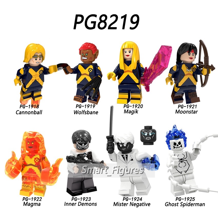 MARVEL Mainan Action Figure Minifigures Wolfsbane Magik Moonstar Inner Demons Mister Negatif PG8219 Untuk Hadiah