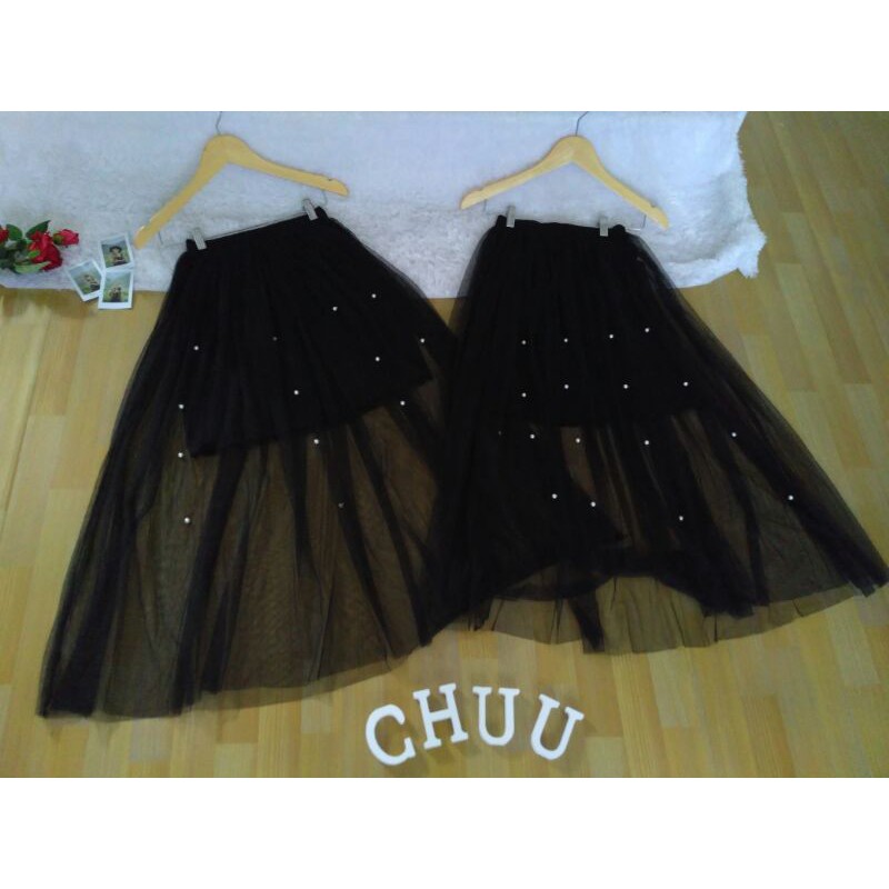 DARALINE SKIRT KOREAN BLACK TILE