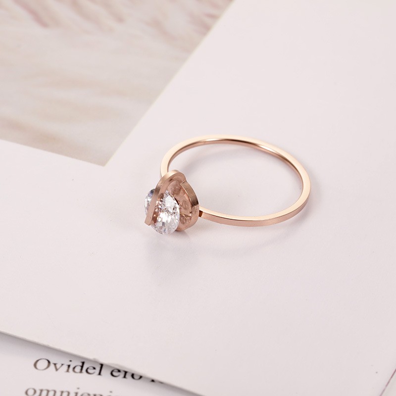 Cincin Diamond Titanium Mini Korea Import Wanita CK117 simple Anti karat